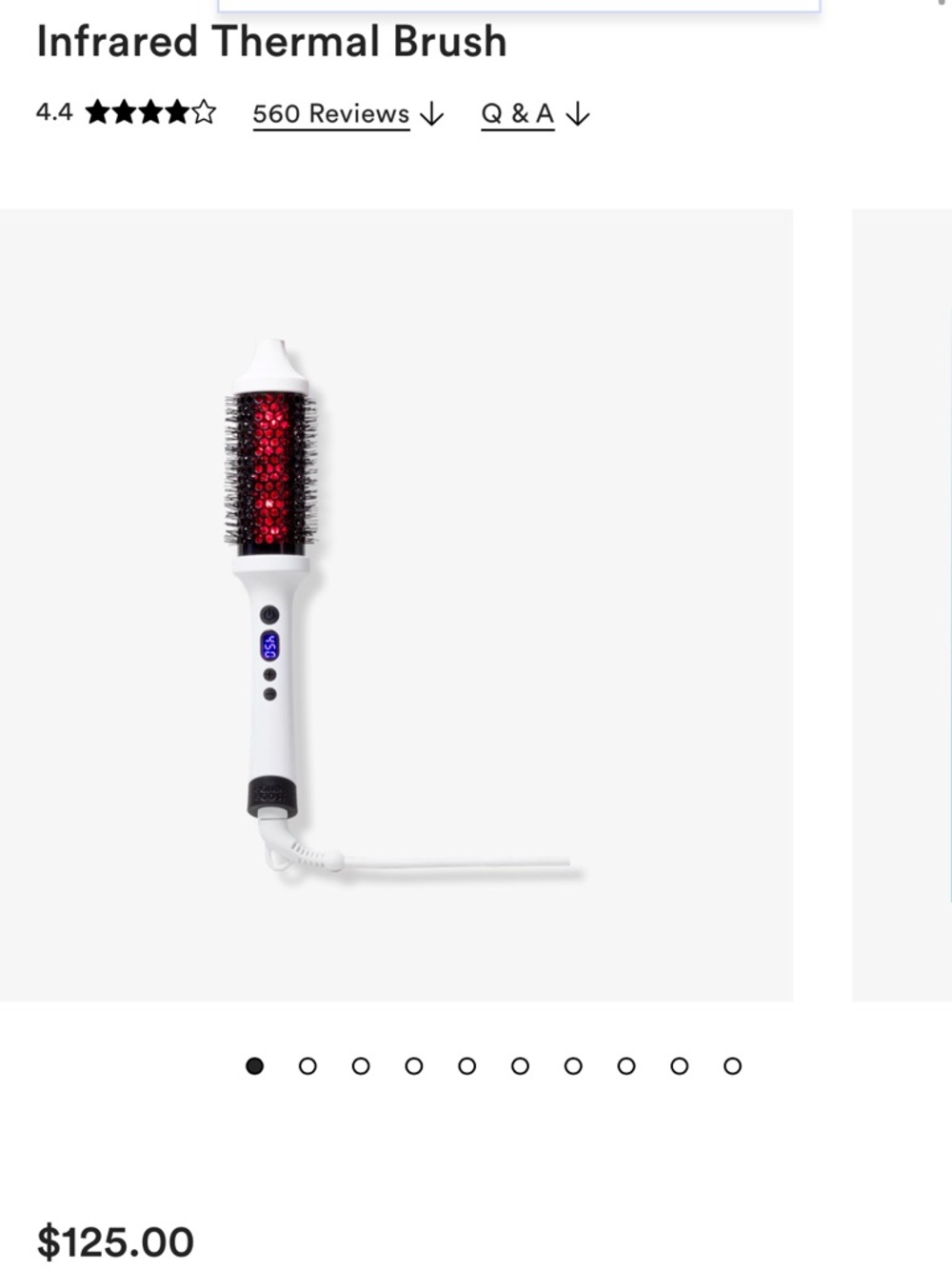 White and Red Infrared Thermal Hair Brush — Fast Smoothing Styler
